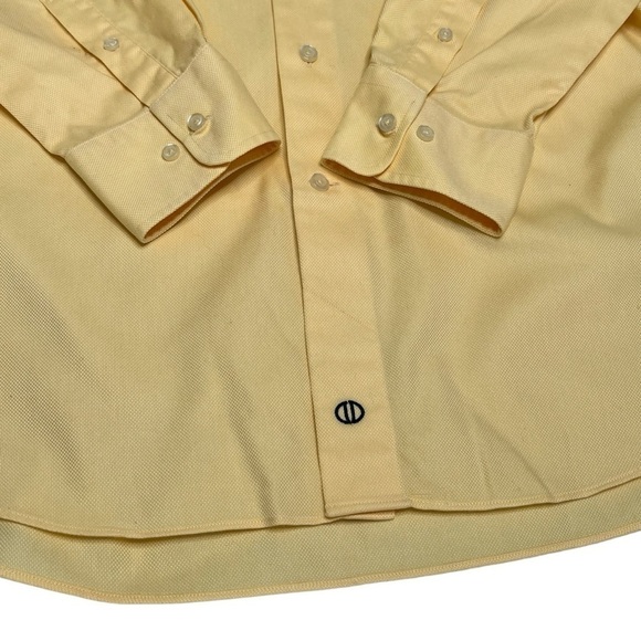 DAVID DONAHUE Yellow Long Sleeve Button Down Trim Men's Shirt Size 17.5/34-35 - Picture 4 of 16